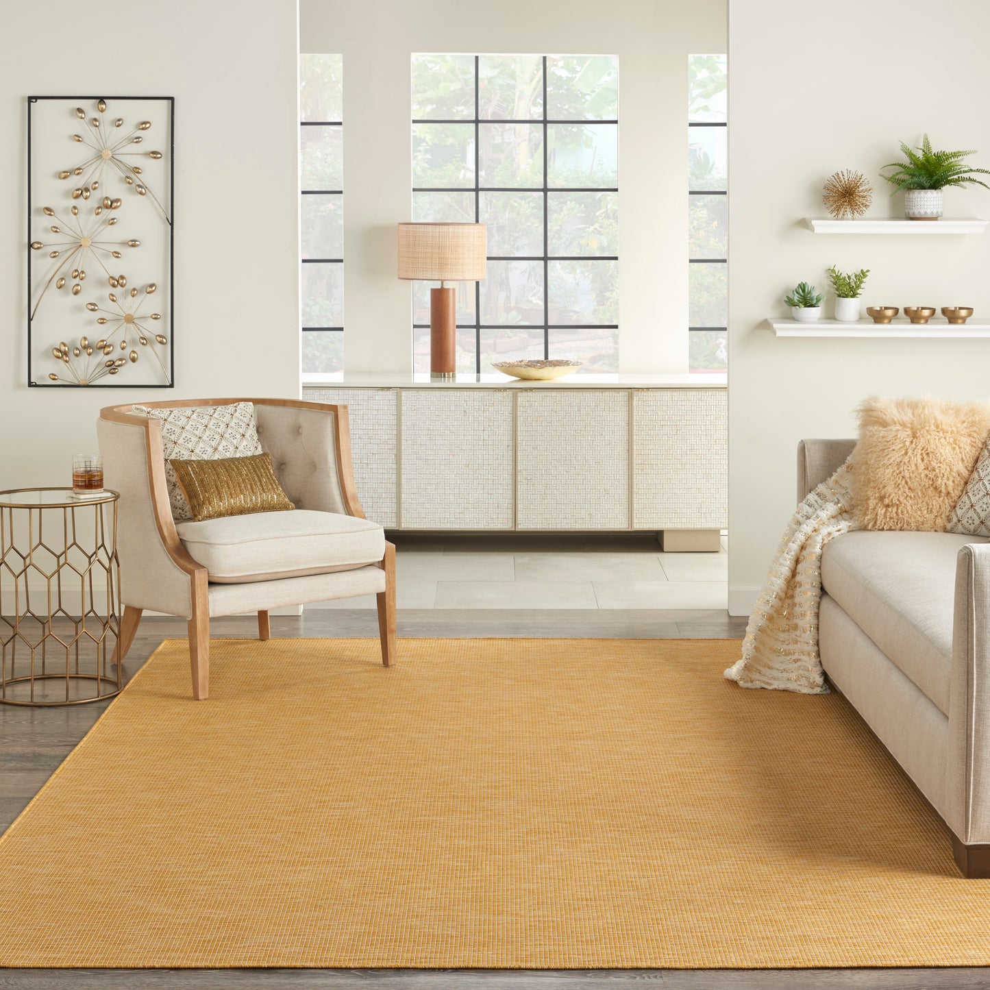 Nourison Positano 6' x 9' Yellow Modern Rug