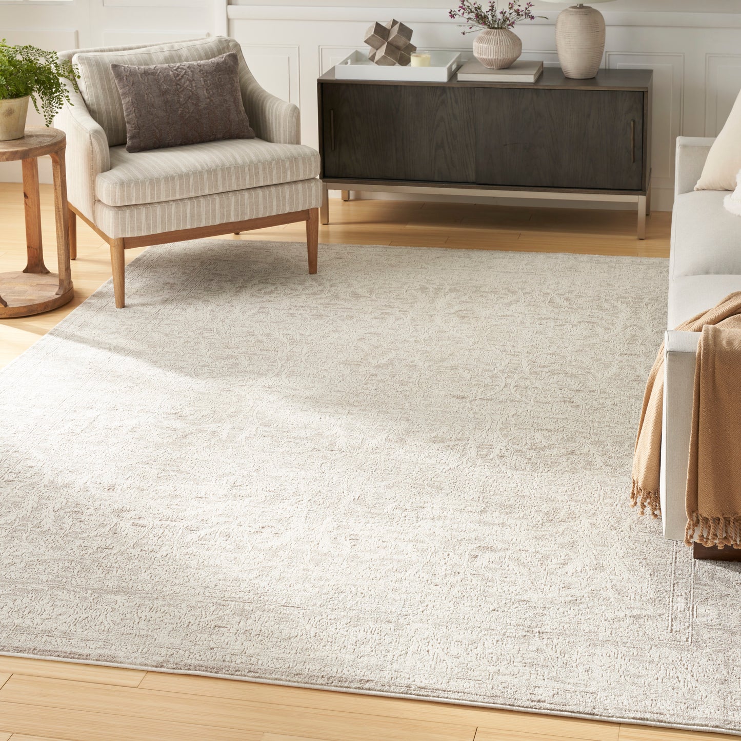 Nourison Eco Cycle 6' x 9' Ivory Beige Vintage Indoor Rug