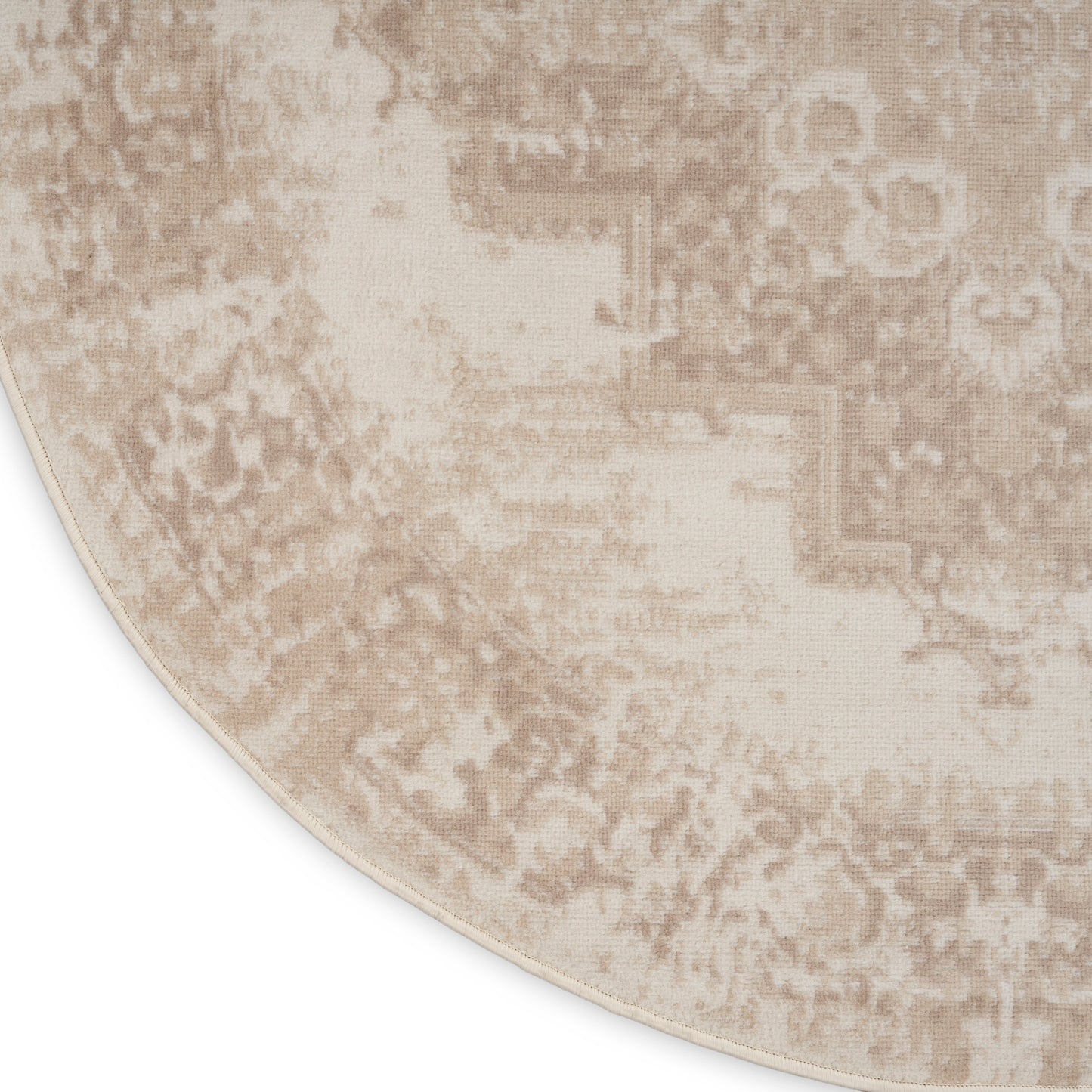 Nourison Grafix 8' x Round Ivory Beige Vintage Indoor Rug