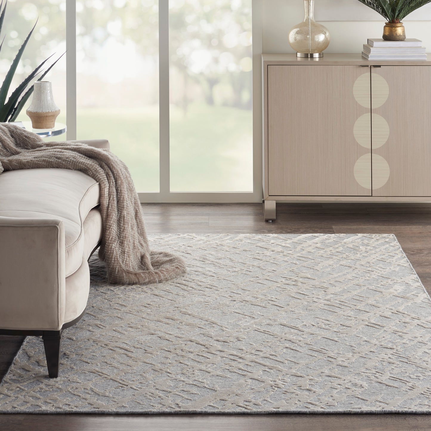 Nourison Divine 5'6" x 7'5" Sand Storm Modern Indoor Rug