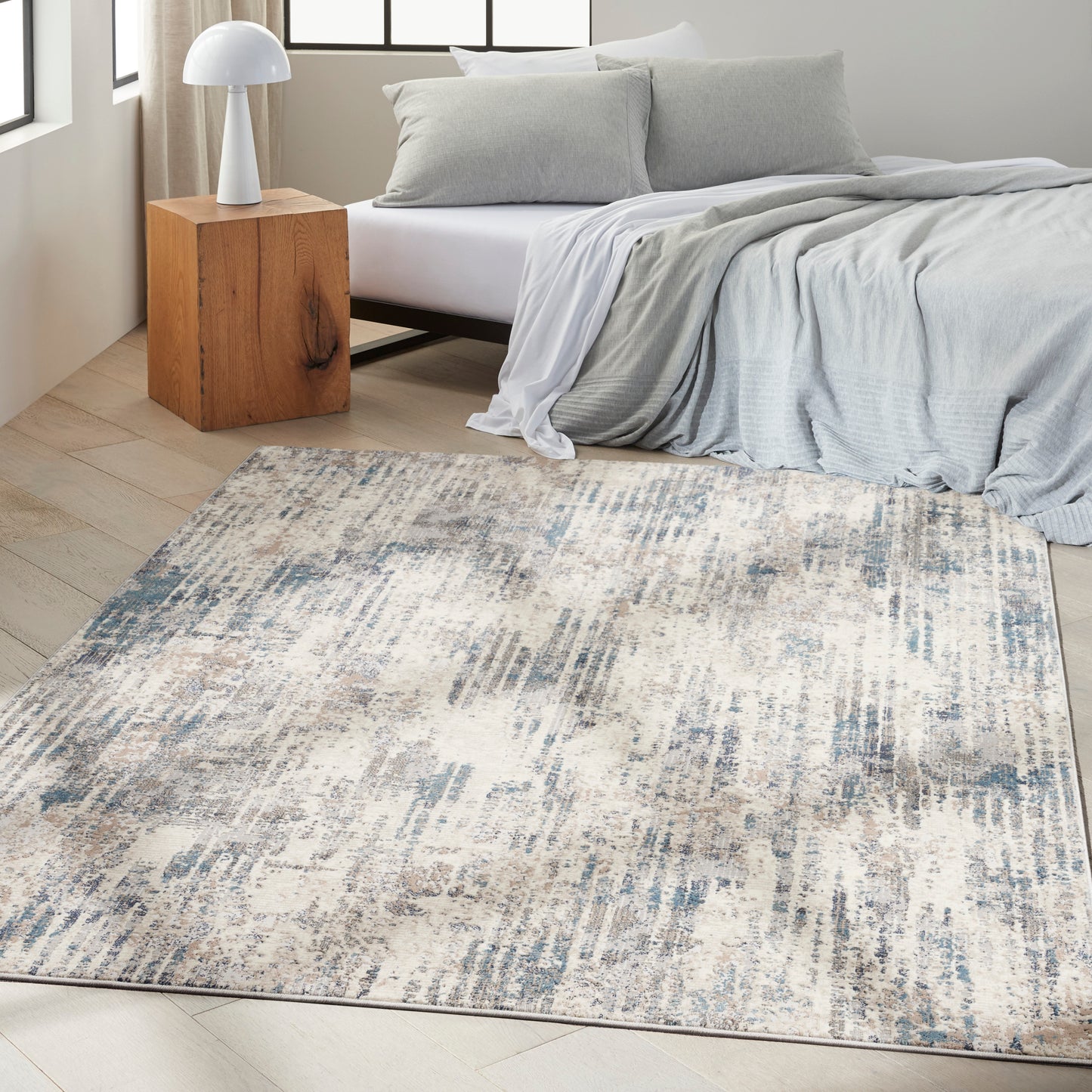 Calvin Klein CK022 Infinity 6' x 9' Ivory Grey Blue Modern Indoor Rug