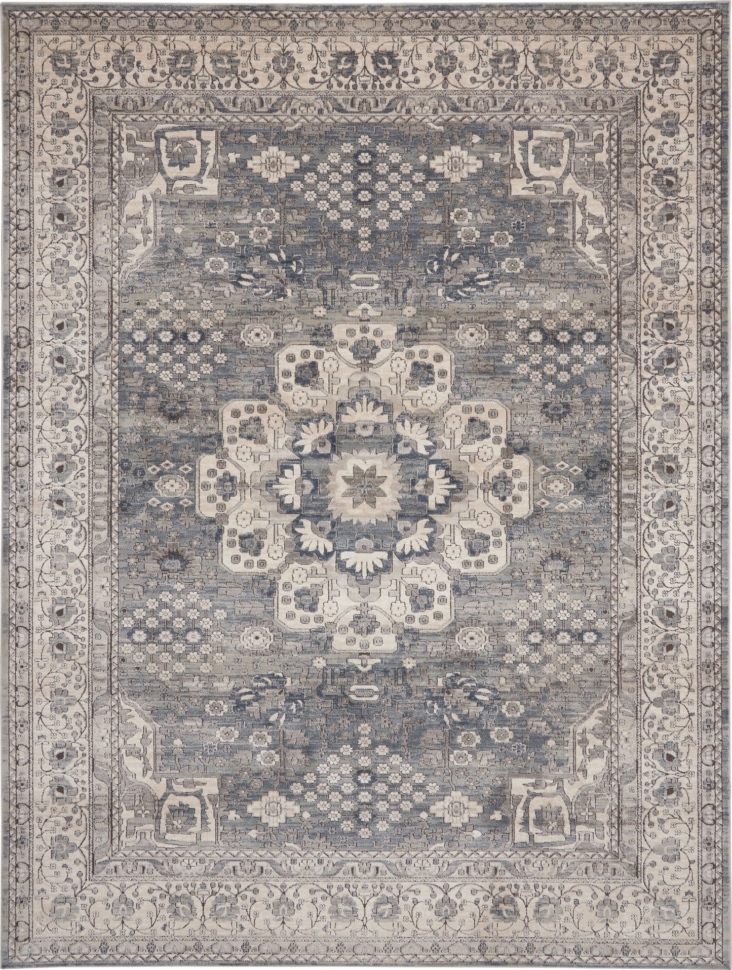 Nourison Quarry 6'7" x 9'6" Grey/Ivory Vintage Indoor Rug