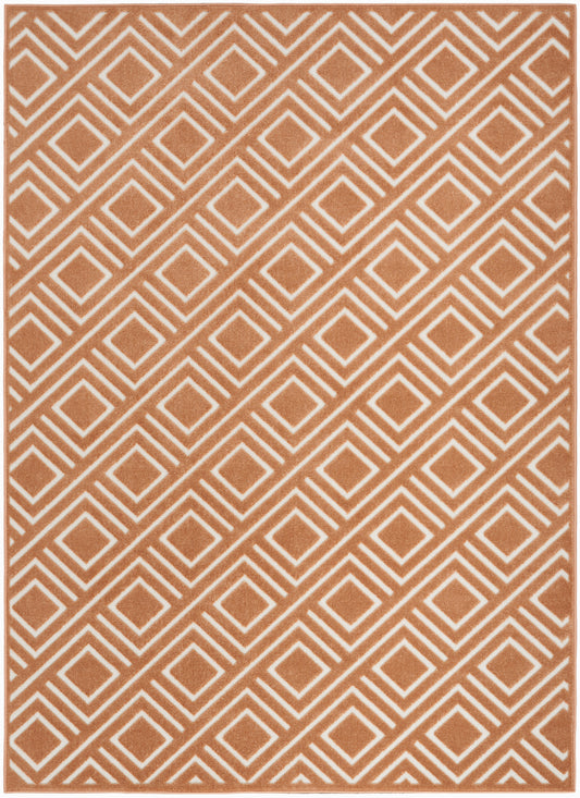 Nourison Care Free 5'3" x 7' Copper Modern Indoor Rug