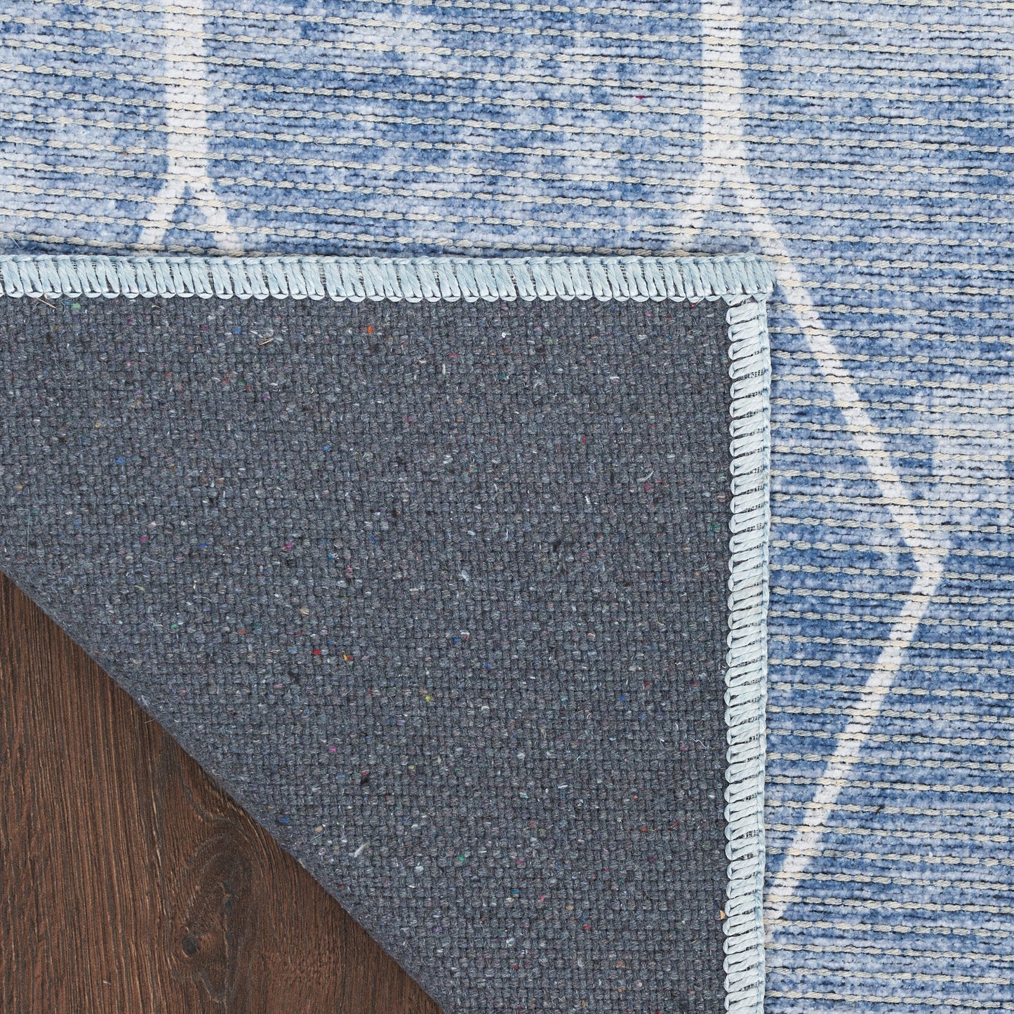 Nicole Curtis Machine Washable Series 1 4' x 6' Blue Modern Indoor Rug