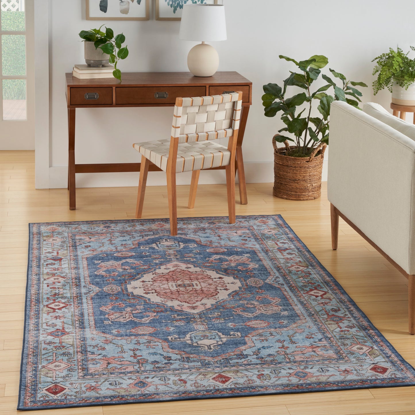 Nourison Fulton 7'10" x 9'10" Blue Vintage Indoor Rug