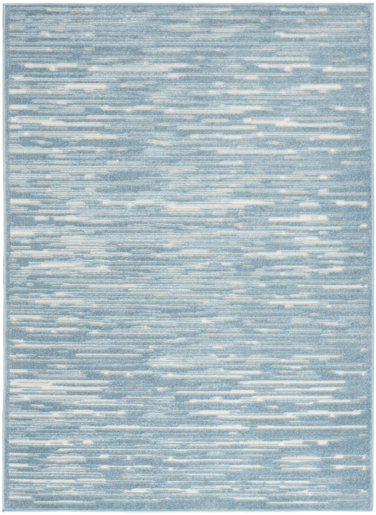 Nourison Care Free 6'7" x 9'2" Blue Modern Indoor Rug