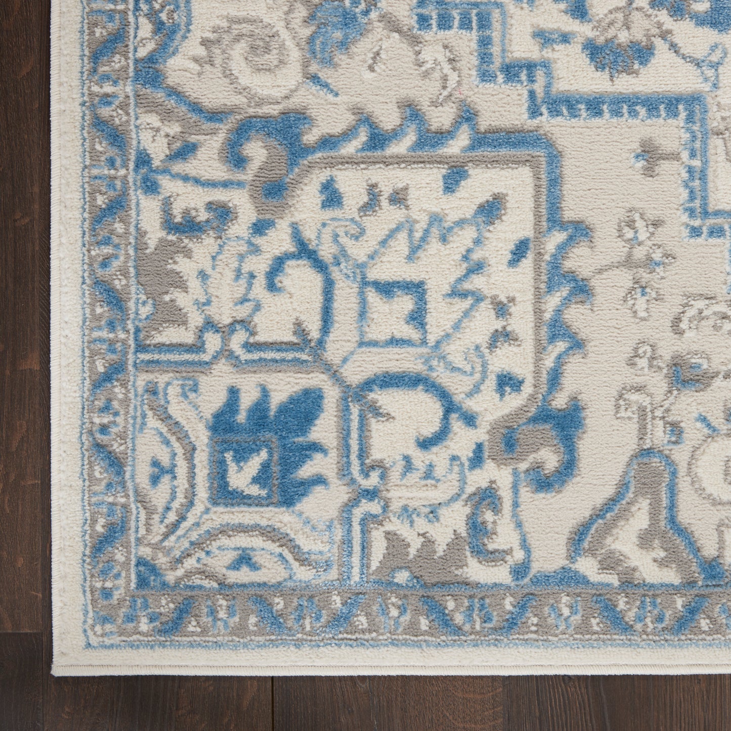 Nourison Elation 2'3" x 7'6" Ivory Blue Bohemian Indoor Rug