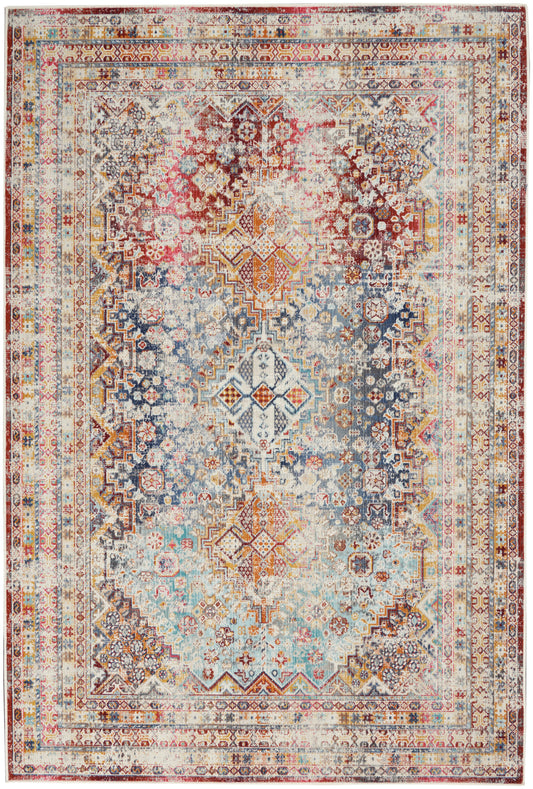 Nourison Vintage Kashan 4' x 6' Multicolor Vintage Indoor Rug