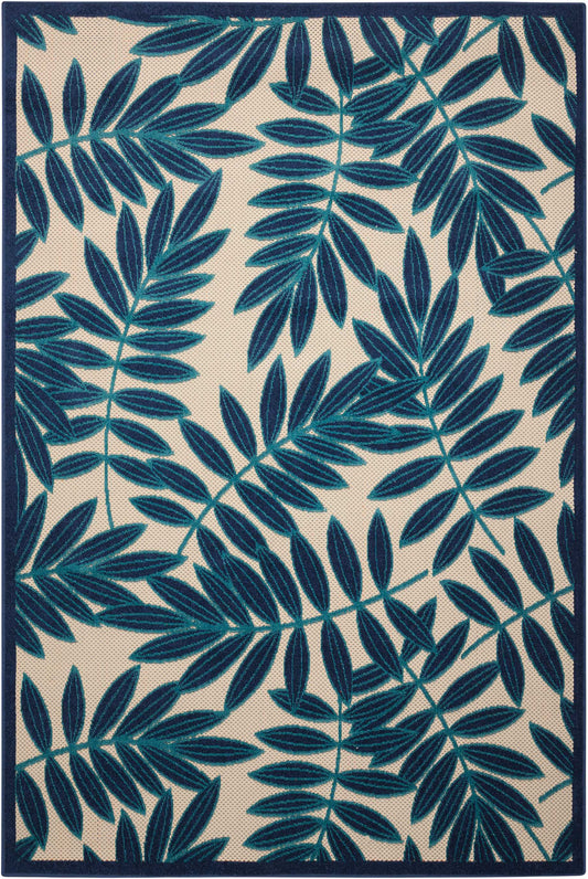 Nourison Aloha 7'10" x 10'6" Navy Tropical Rug