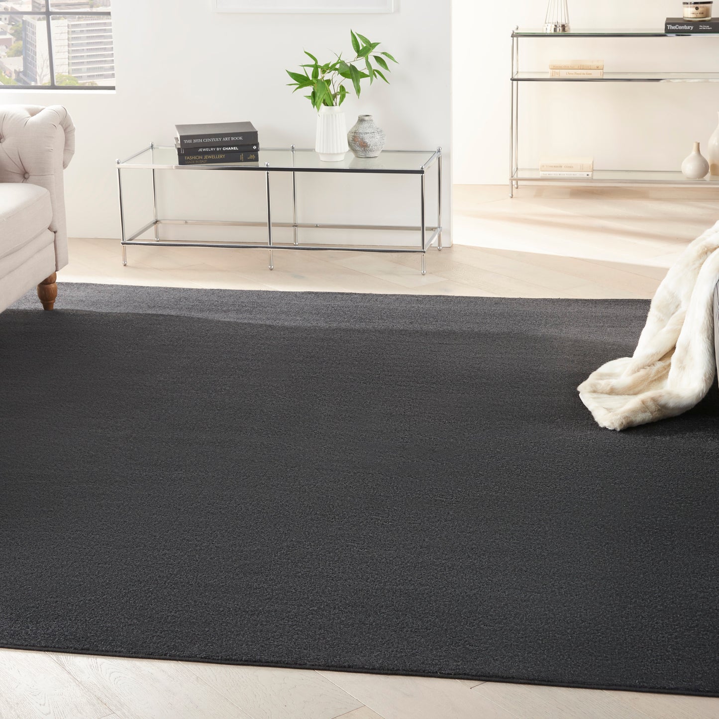 Nourison Nourison Essentials 9' x Square Black Outdoor Rug