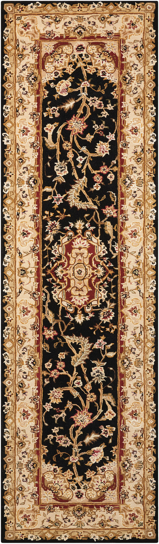 Nourison Nourison 2000 2'3" x 8' Black Traditional Indoor Rug