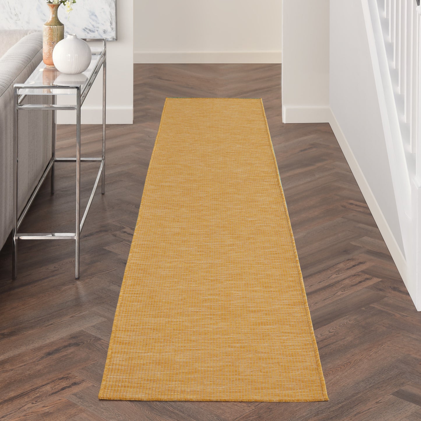 Nourison Positano 2'2" x 10' Yellow Modern Rug