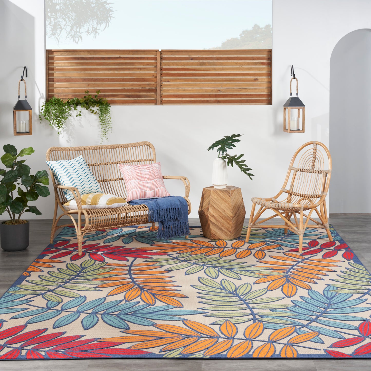 Nourison Aloha 12' x 15' Multicolor Tropical Rug