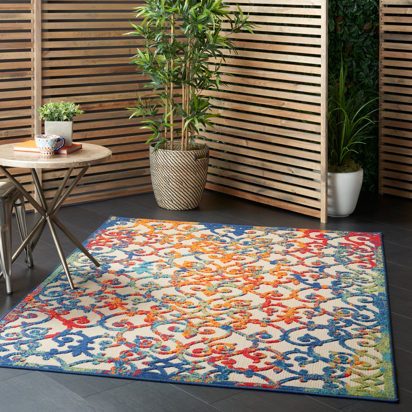 Nourison Aloha 3'6" x 5'6" Multicolor Contemporary Rug