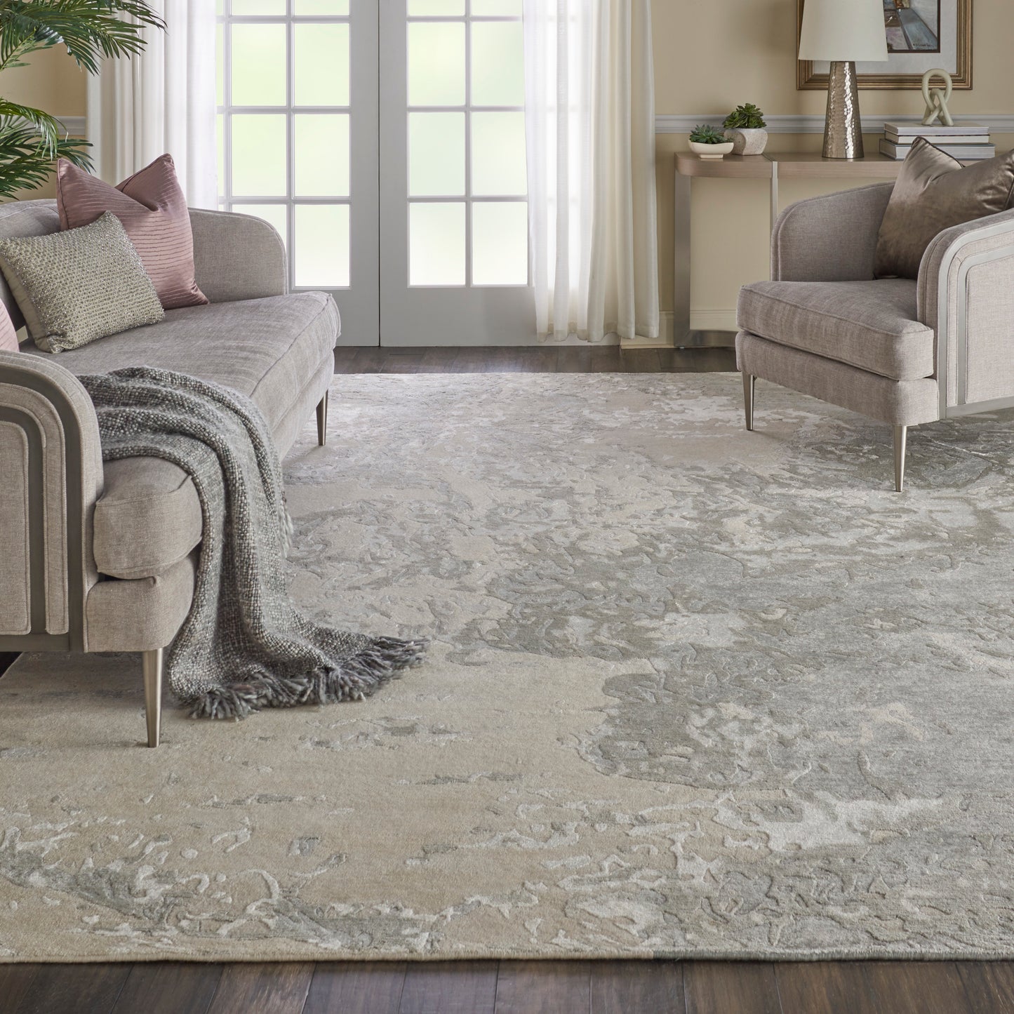 Nourison Silk Shadows 8'6" x 11'6" Sand Modern Indoor Rug