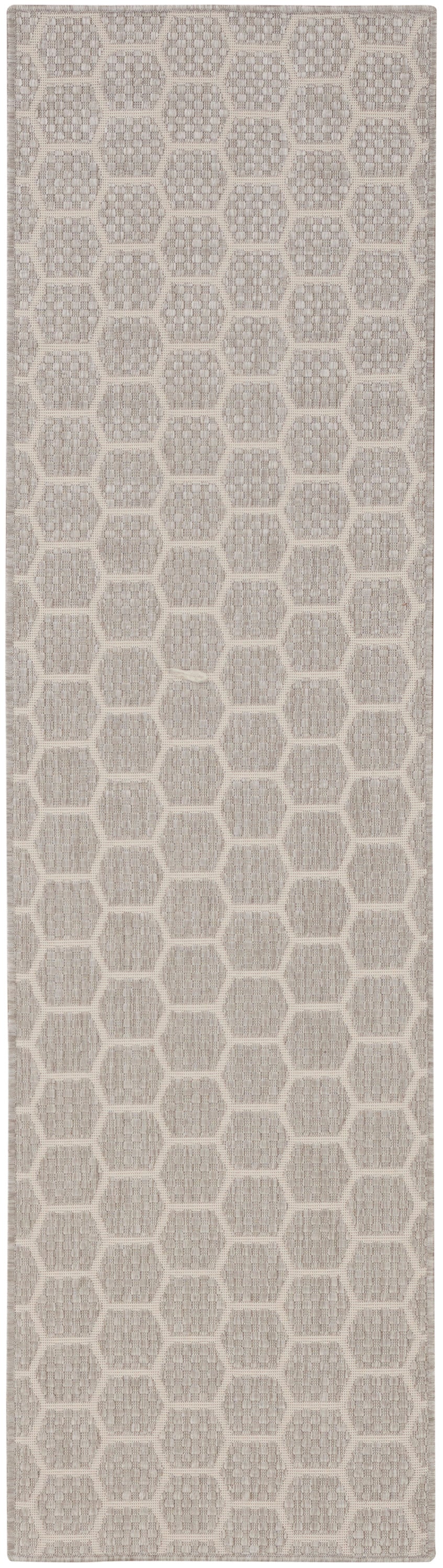 Nourison Twist Reversible 2' x 6' Grey Modern Rug