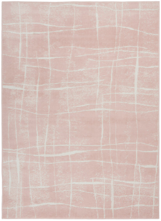 Nourison Whimsicle 4' x 6' Pink Ivory Modern Indoor Rug