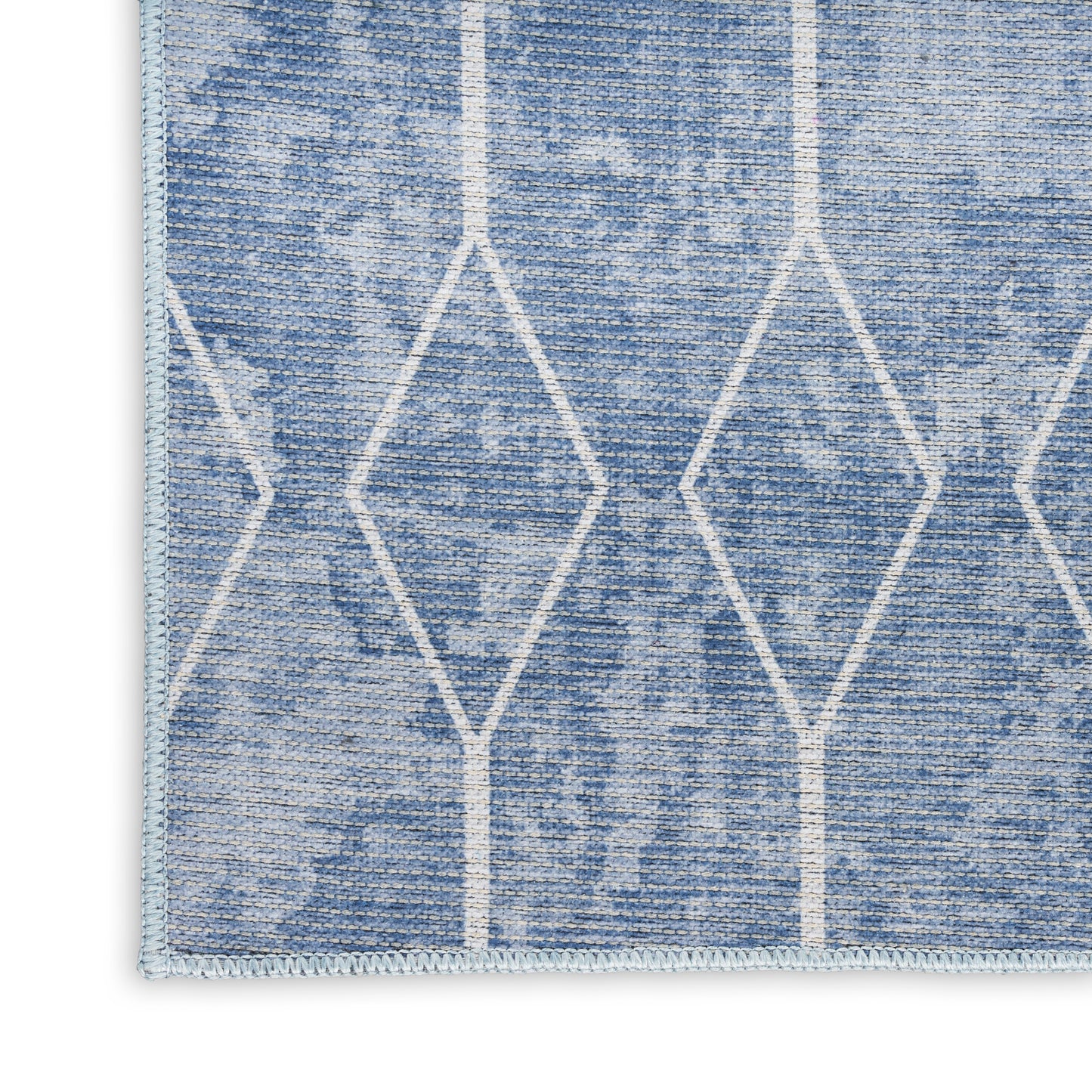 Nicole Curtis Machine Washable Series 1 2'2" x 10' Blue Modern Indoor Rug