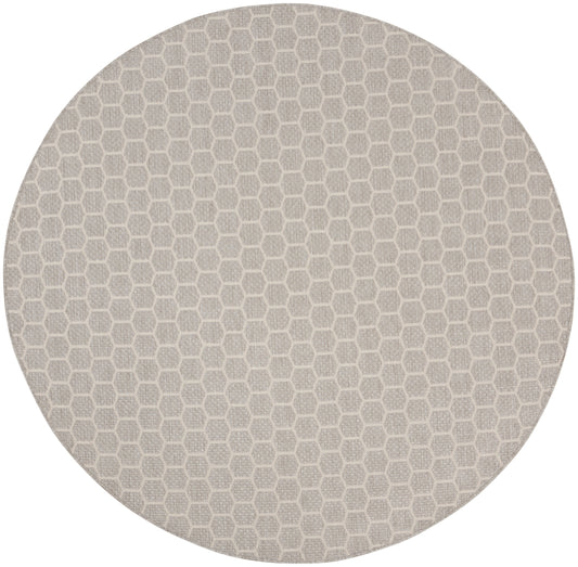 Nourison Twist Reversible 8' x Round Grey Modern Rug