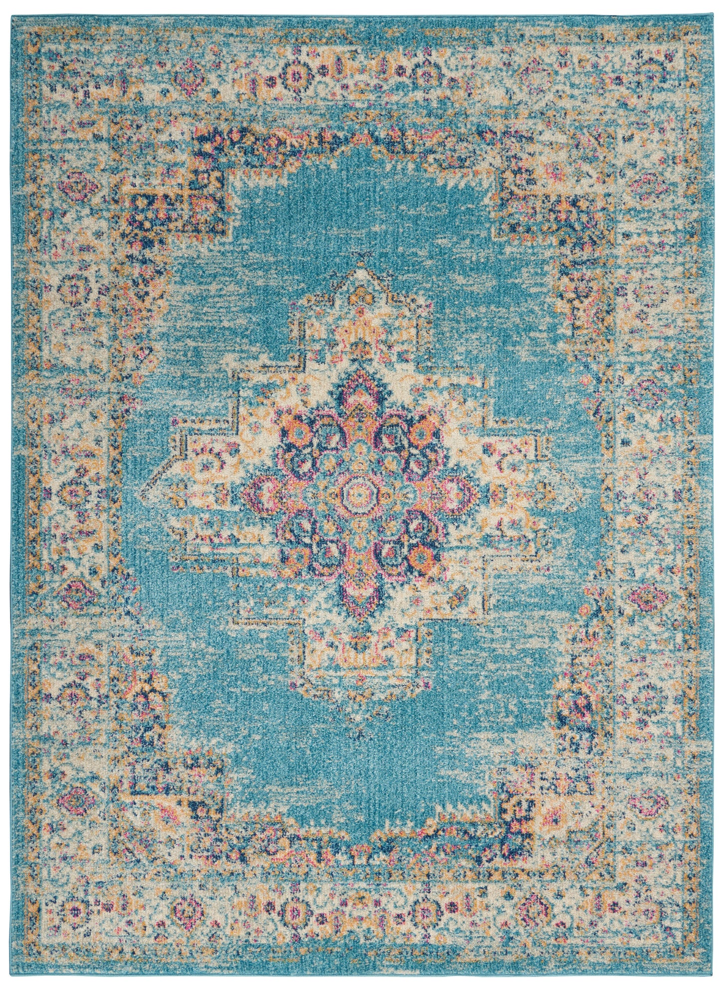 Nourison Passion 3'9" x 5'9" Light Blue Bohemian Indoor Rug