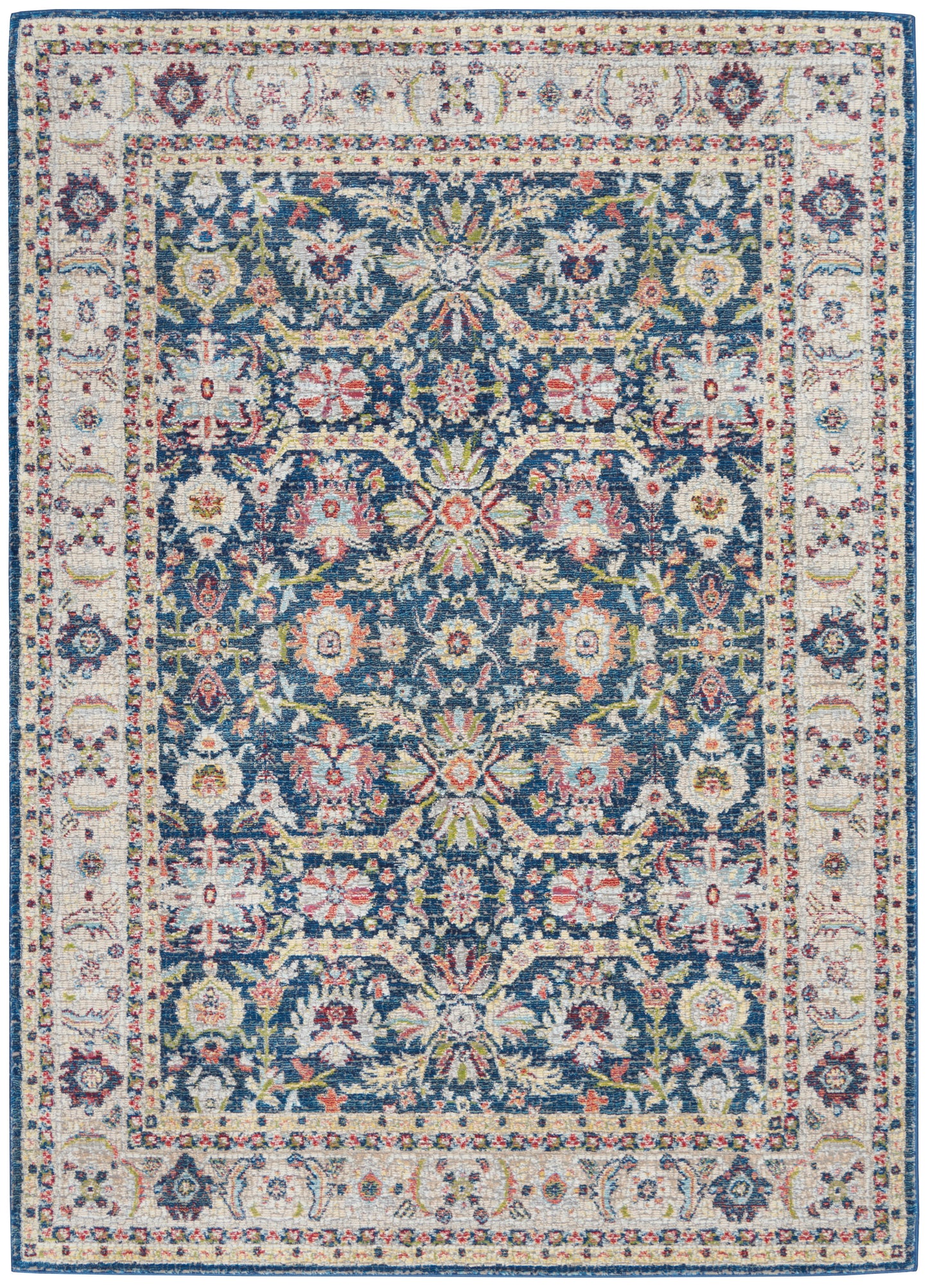 Nourison Ankara Global 5'3" x 7'6" Navy Multicolor Traditional Indoor Rug