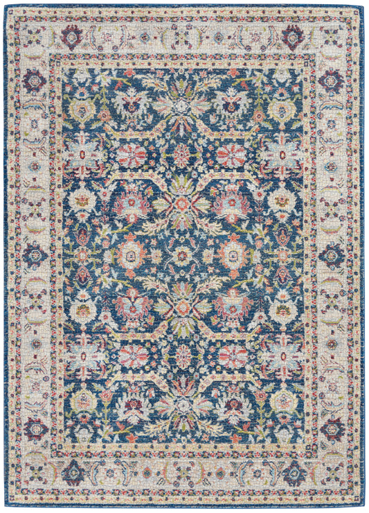 Nourison Ankara Global 5'3" x 7'6" Navy Multicolor Traditional Indoor Rug