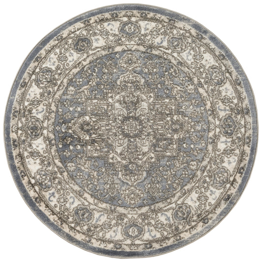 Nourison Quarry 8' x Round Blue Vintage Indoor Rug