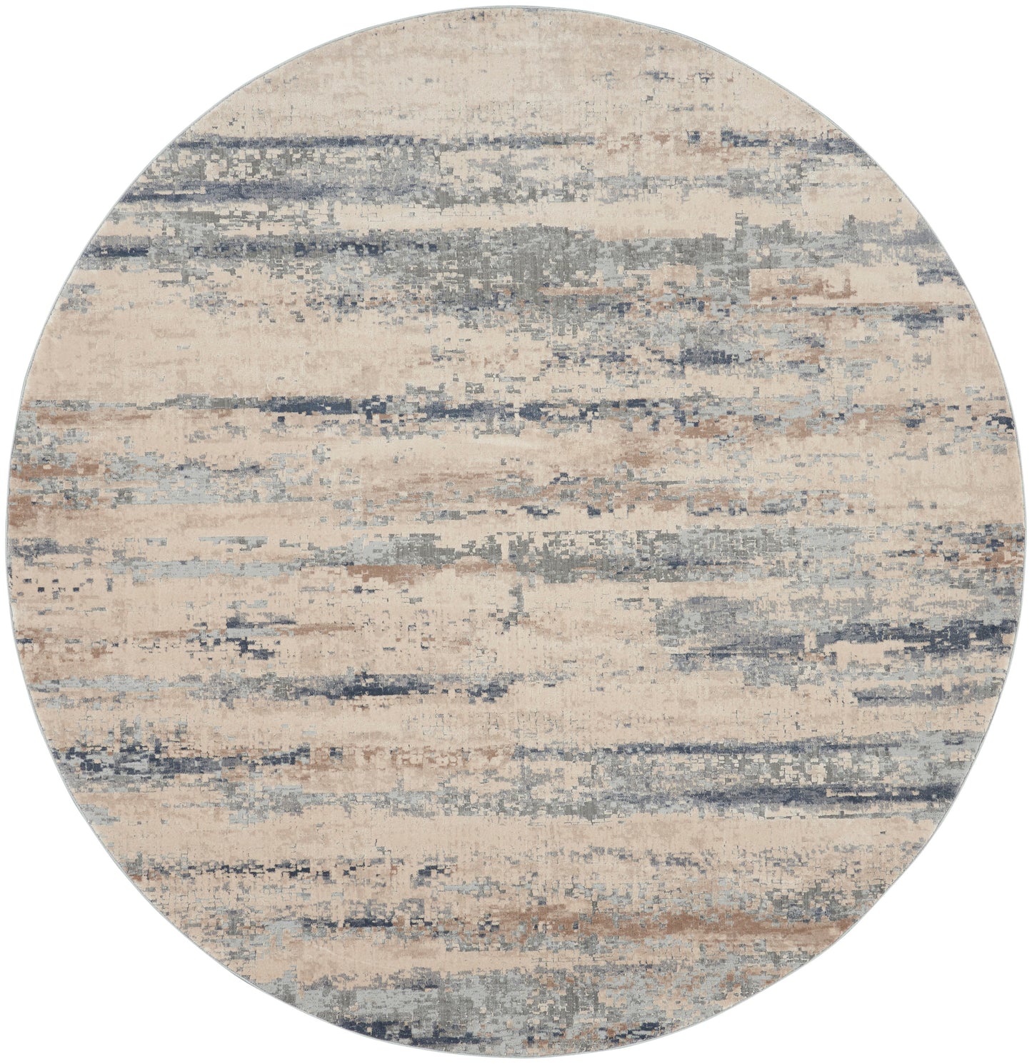 Nourison Rustic Textures 7’10” x Round Beige Grey Modern Indoor Rug