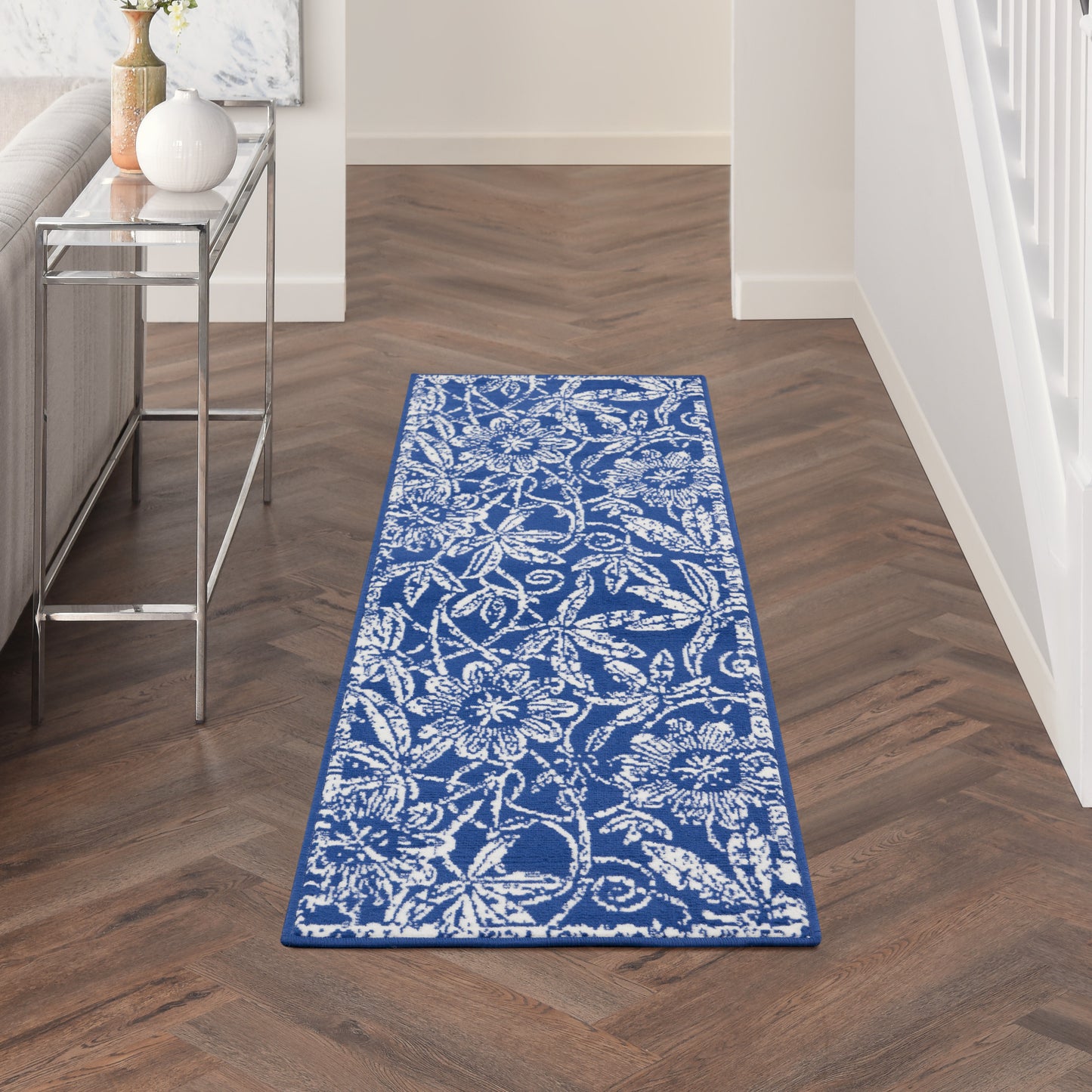 Nourison Whimsicle 2' x 8' Navy Farmhouse Indoor Rug