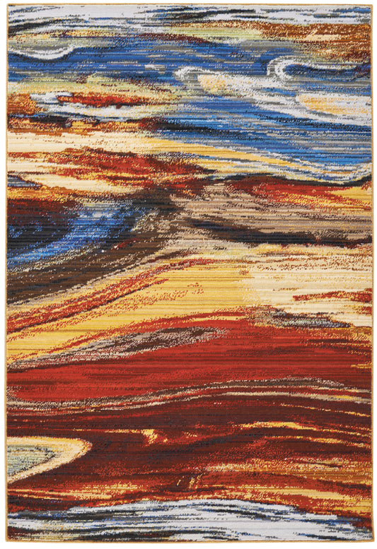 Nourison Chroma 4' x 6' Lava Flow Modern Indoor Rug