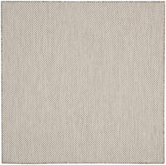 Nourison Courtyard 5' x Square Ivory/Silver Modern Rug