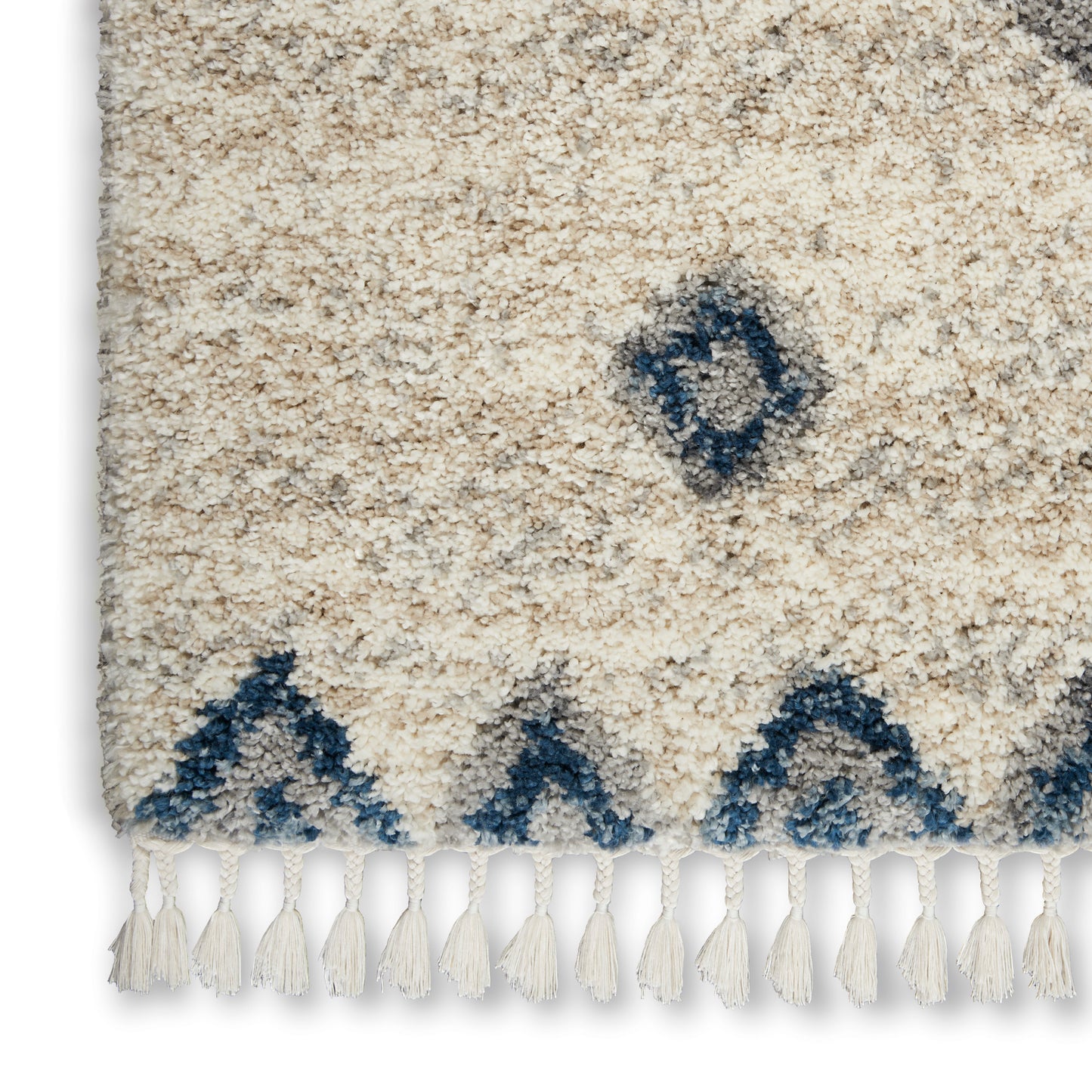 Nourison Oslo Shag 7'10" x 10'6" Ivory/Blue Shag Indoor Rug