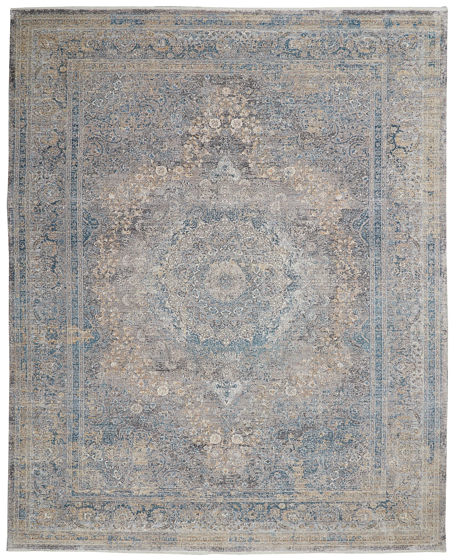 Nourison Starry Nights 9'10" x 12'6" Cream Blue Vintage Indoor Rug