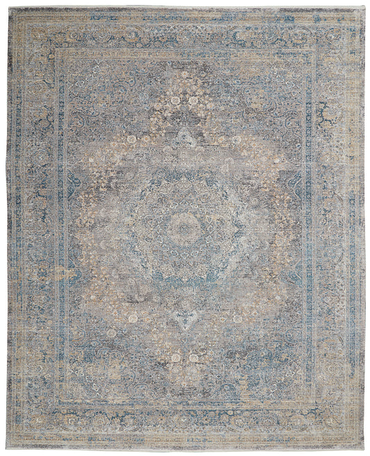 Nourison Starry Nights 9'10" x 12'6" Cream Blue Vintage Indoor Rug