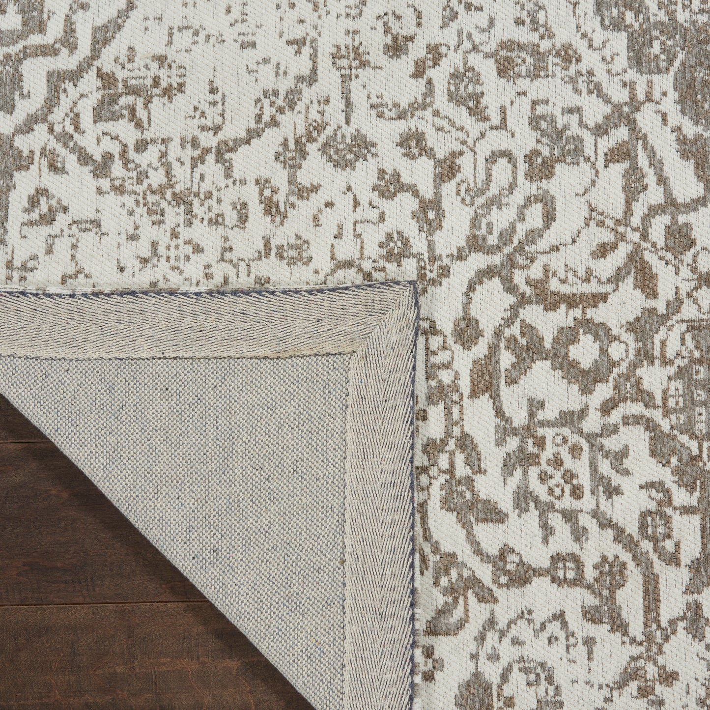 Nourison Damask 9' x 12' Ivory Farmhouse Indoor Rug