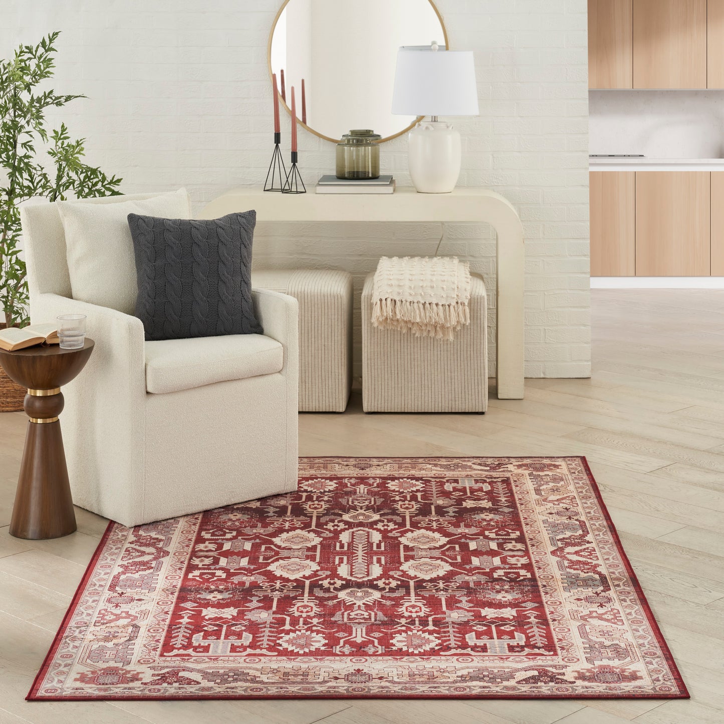 Nourison Vintage Home 3'9" x 5'9" Red Bohemian Indoor Rug