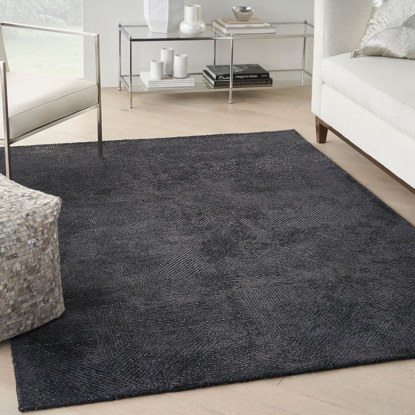 Michael Amini Ma30 Star 4' x 6' Black Modern Indoor Rug