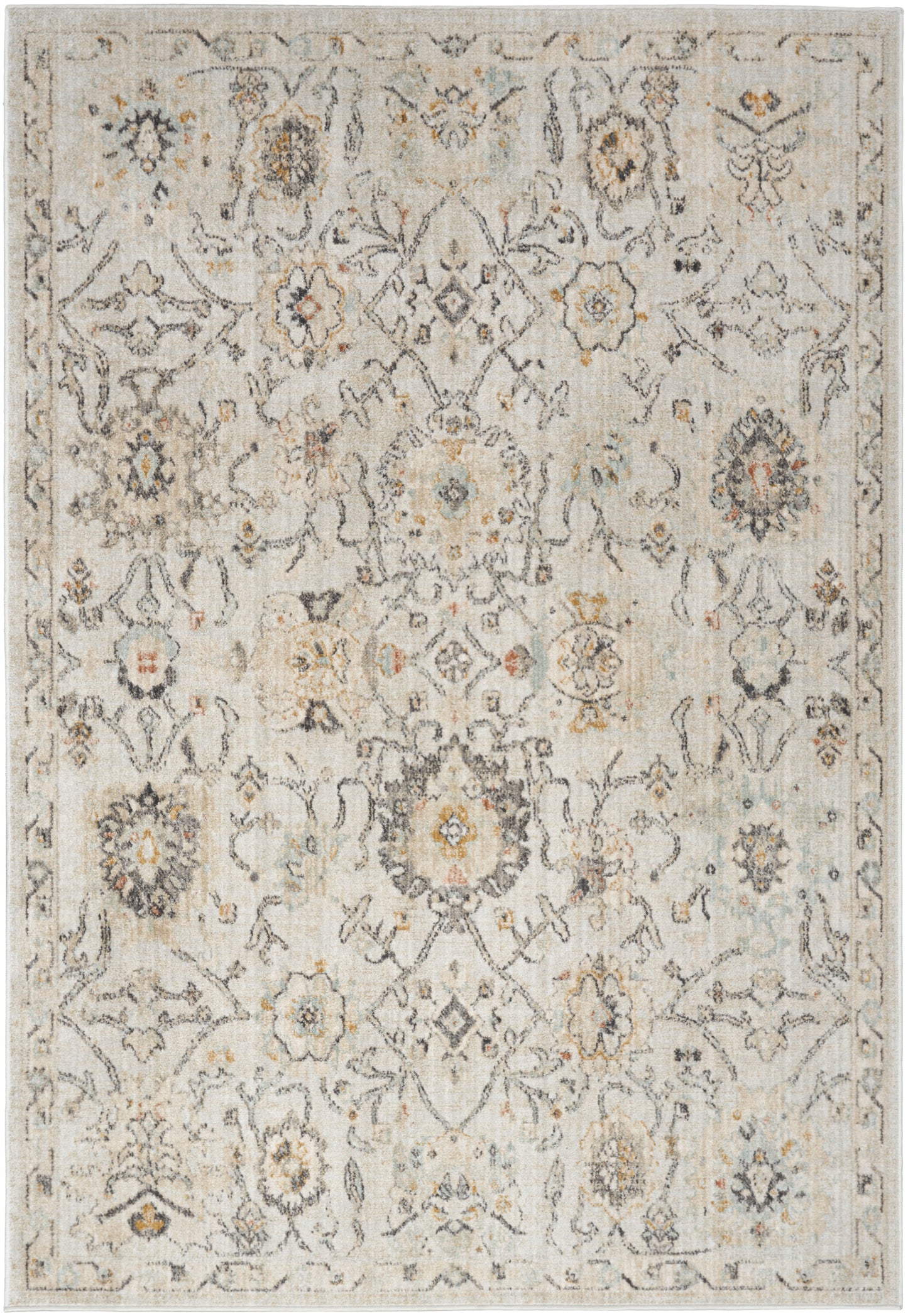 Nourison Oushak Home 4'1" x 5'11" Grey Vintage Indoor Rug