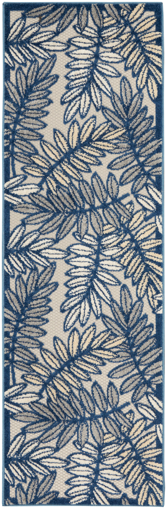 Nourison Aloha 2' x 6' Ivory/Navy Tropical Rug