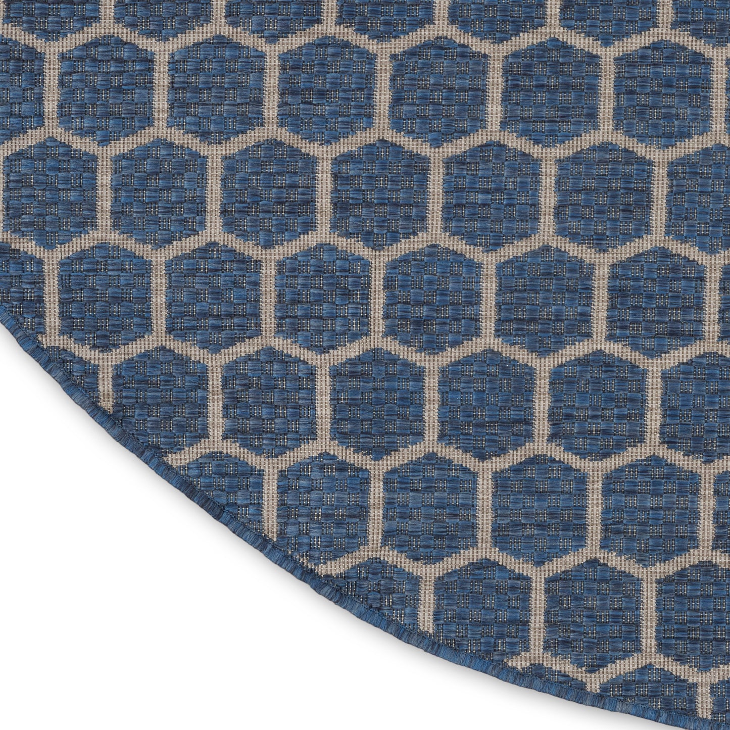 Nourison Twist Reversible 8' x Round Blue Modern Rug