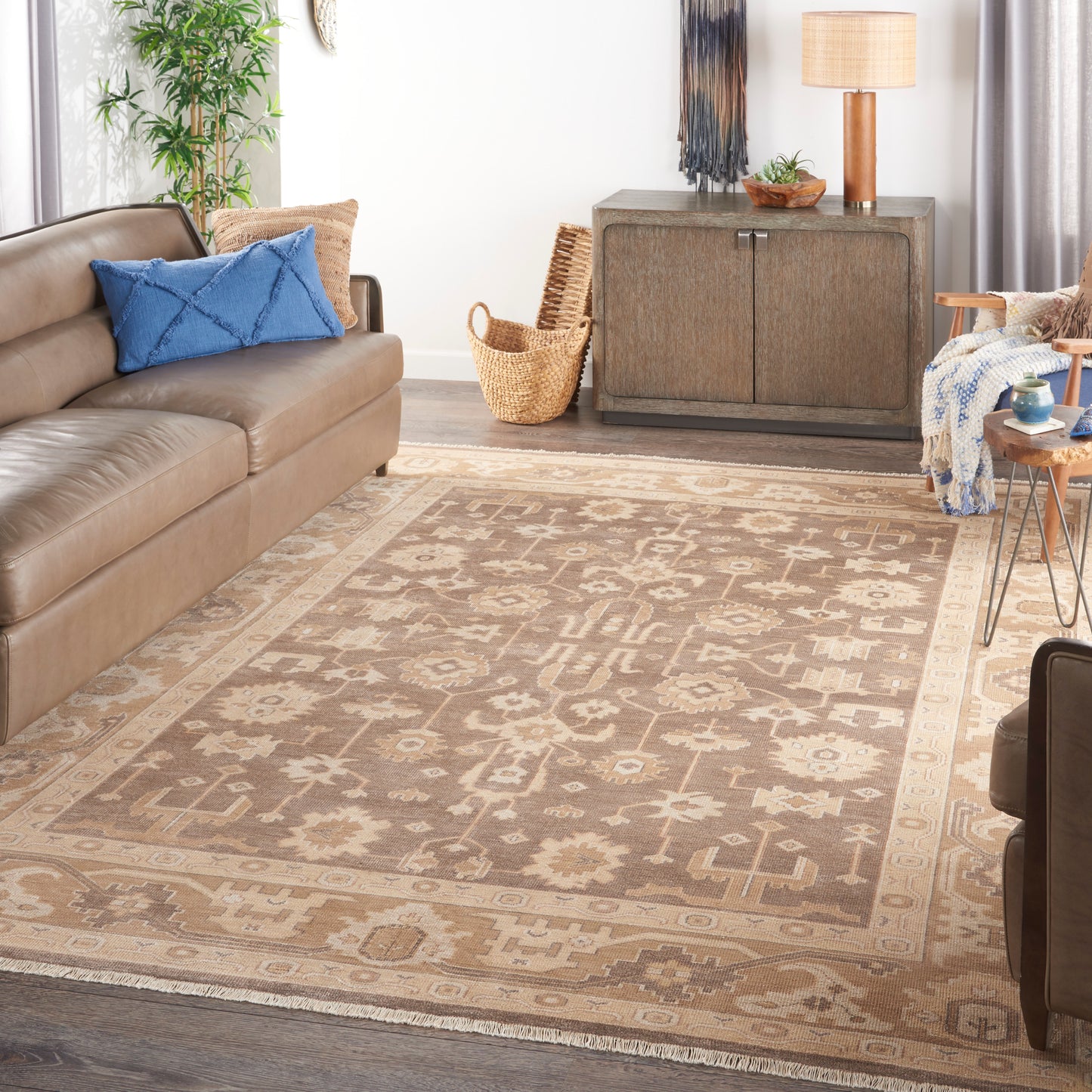 Nourison Aldora 7'9" x 9'9" Mocha Vintage Indoor Rug