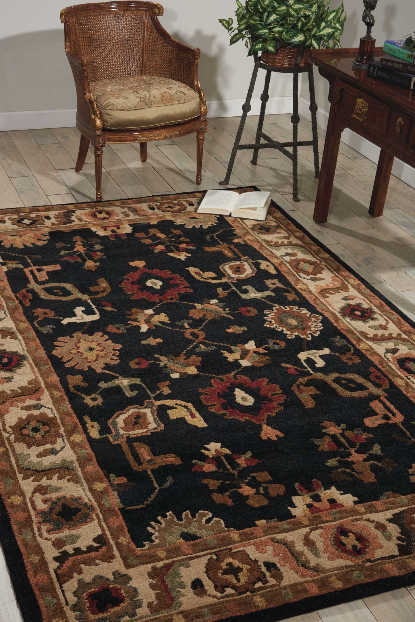 Nourison Tahoe 5'6" x 8'6" Black Traditional Indoor Rug