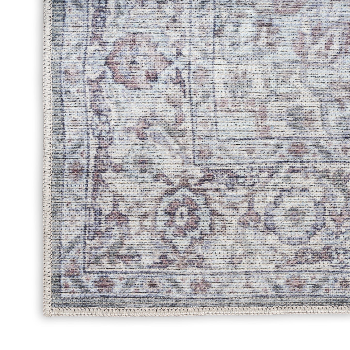 Nicole Curtis Machine Washable Series 1 10' x 14' Ivory Grey Vintage Indoor Rug