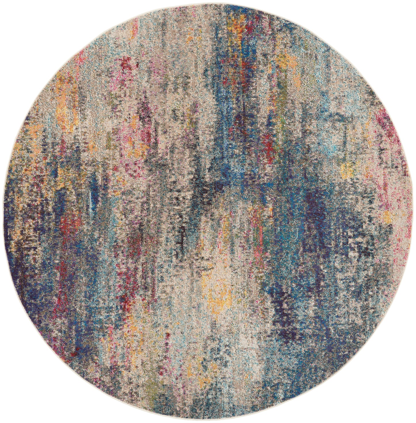 Nourison Celestial 7’10” x Round Multicolor Modern Indoor Rug