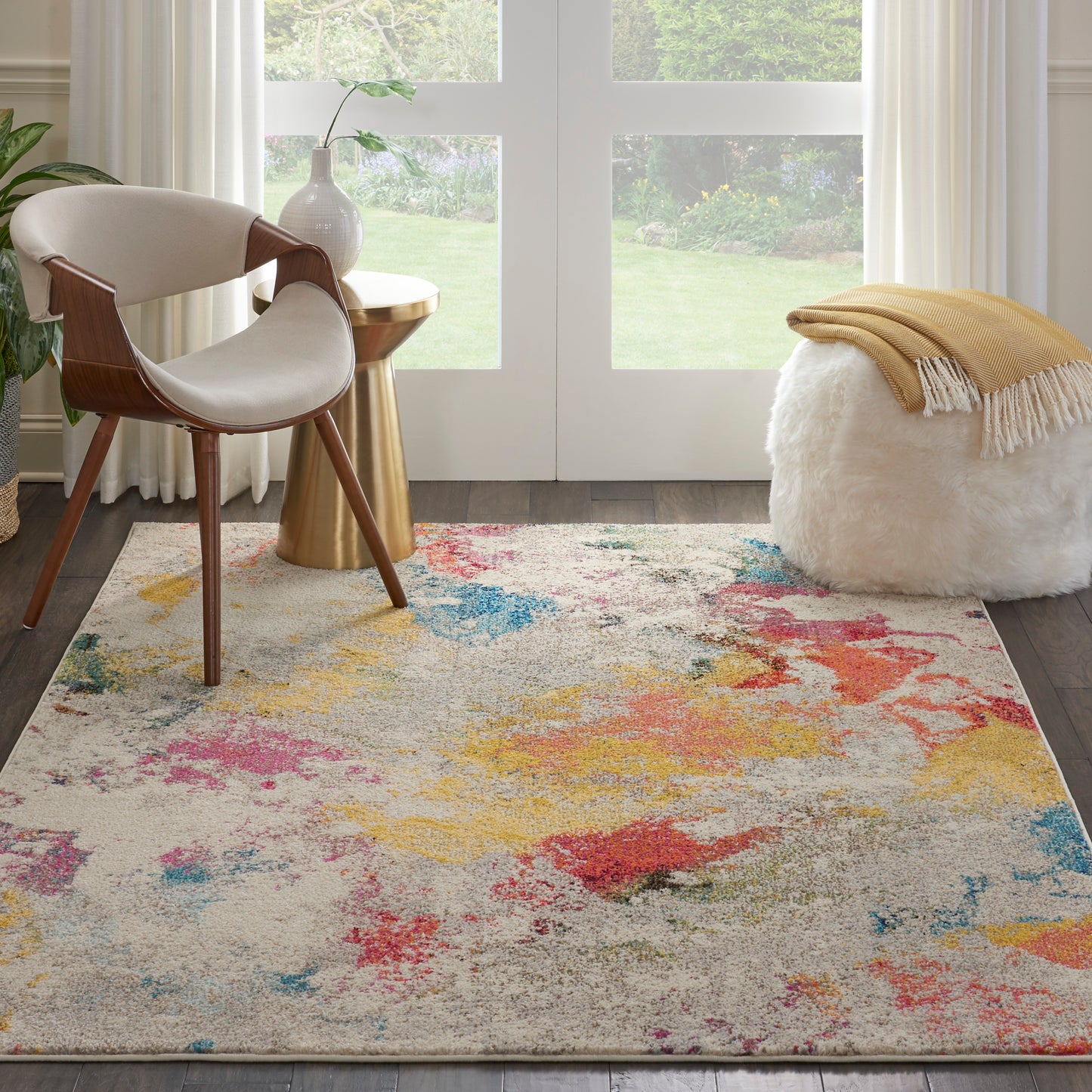 Nourison Celestial 3'11" x 5'11" Ivory/Multicolor Modern Indoor Rug