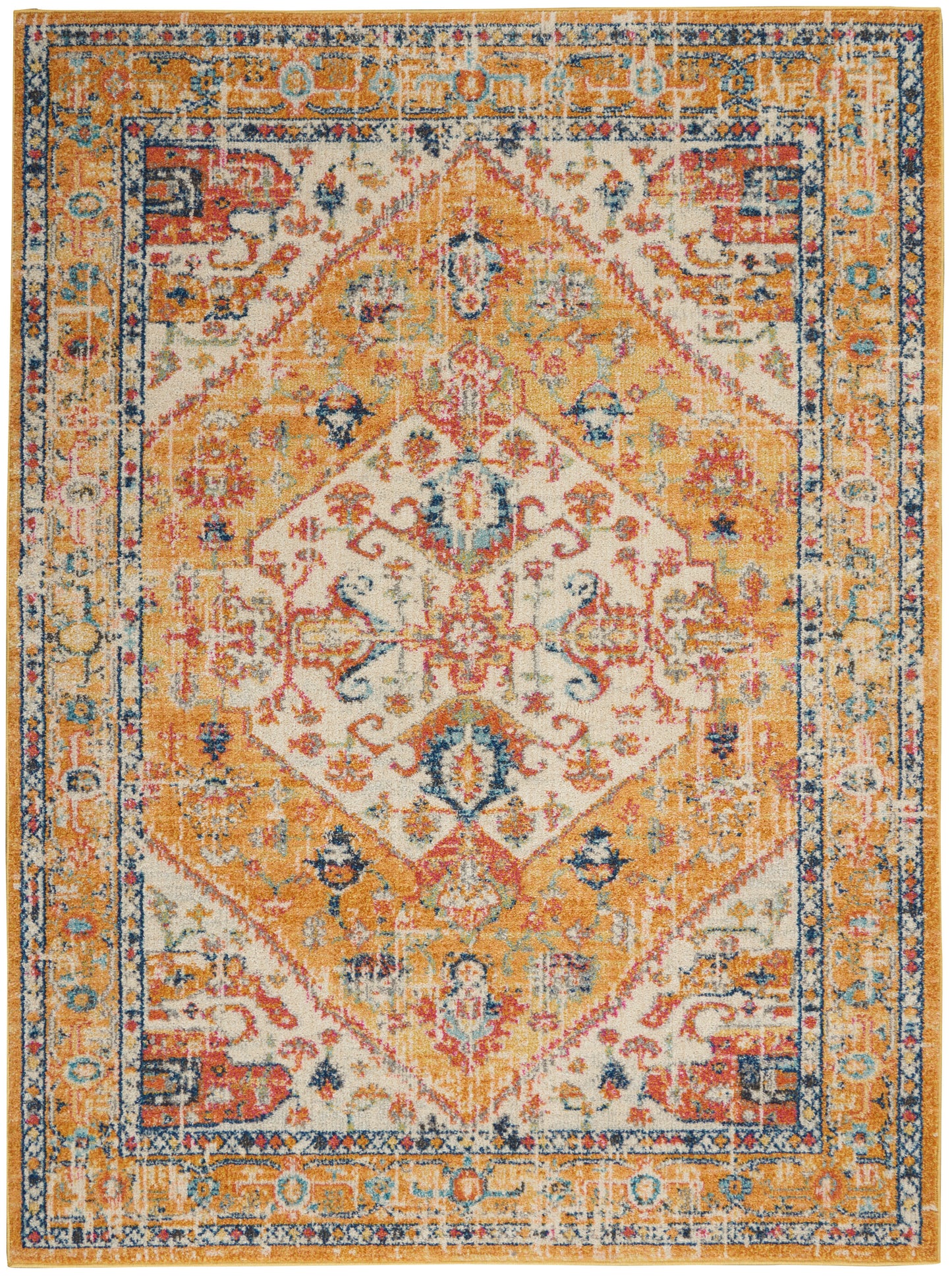 Nourison Passion 3'9" x 5'9" Ivory/Yellow Bohemian Indoor Rug