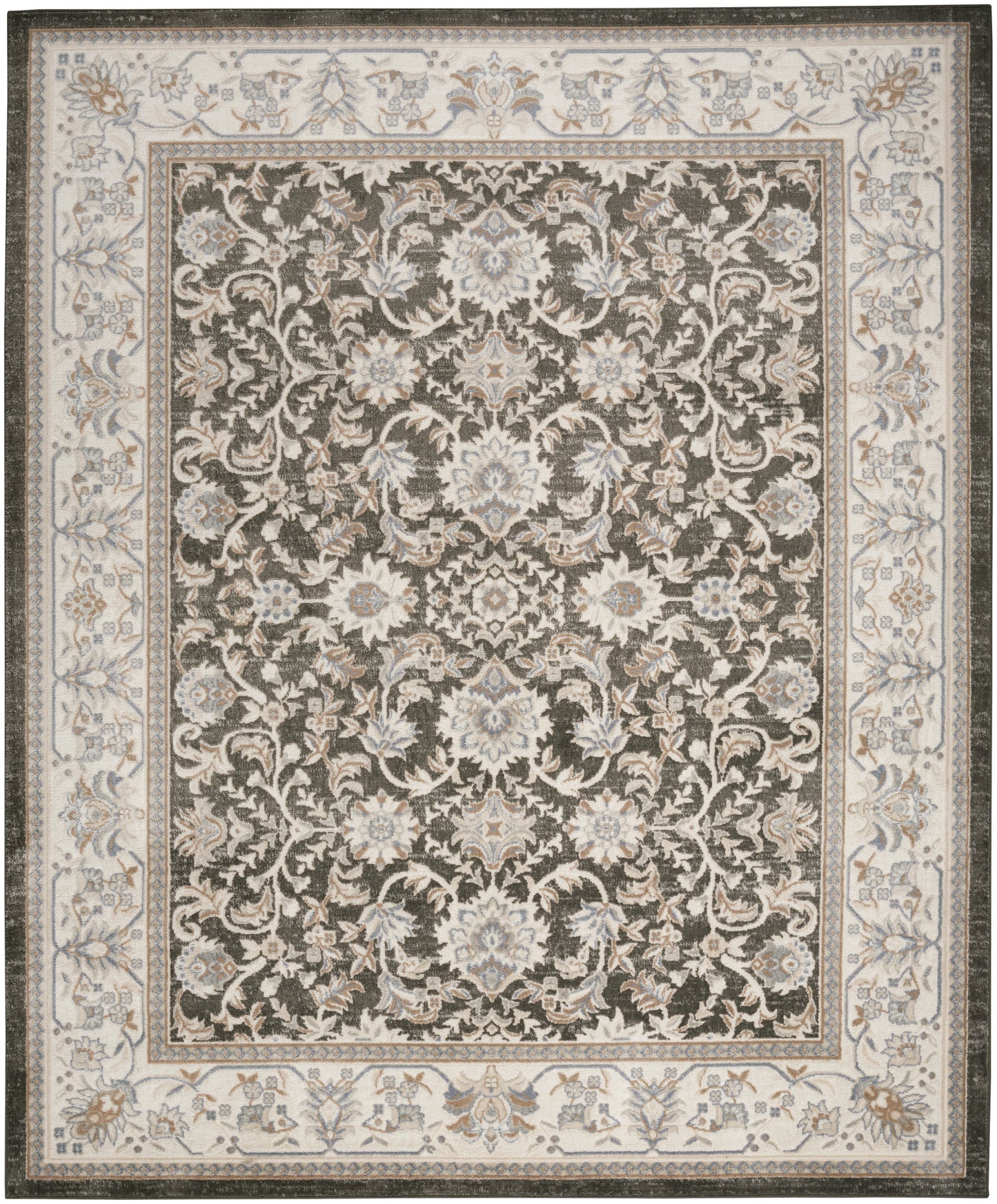 Nourison Serenity Home 7'10" x 9'10" Ivory Grey Blue Vintage Indoor Rug