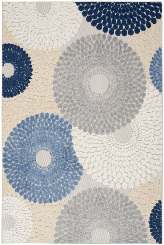 Nourison Aloha 5'3" x 7'5" Blue Grey Modern Rug