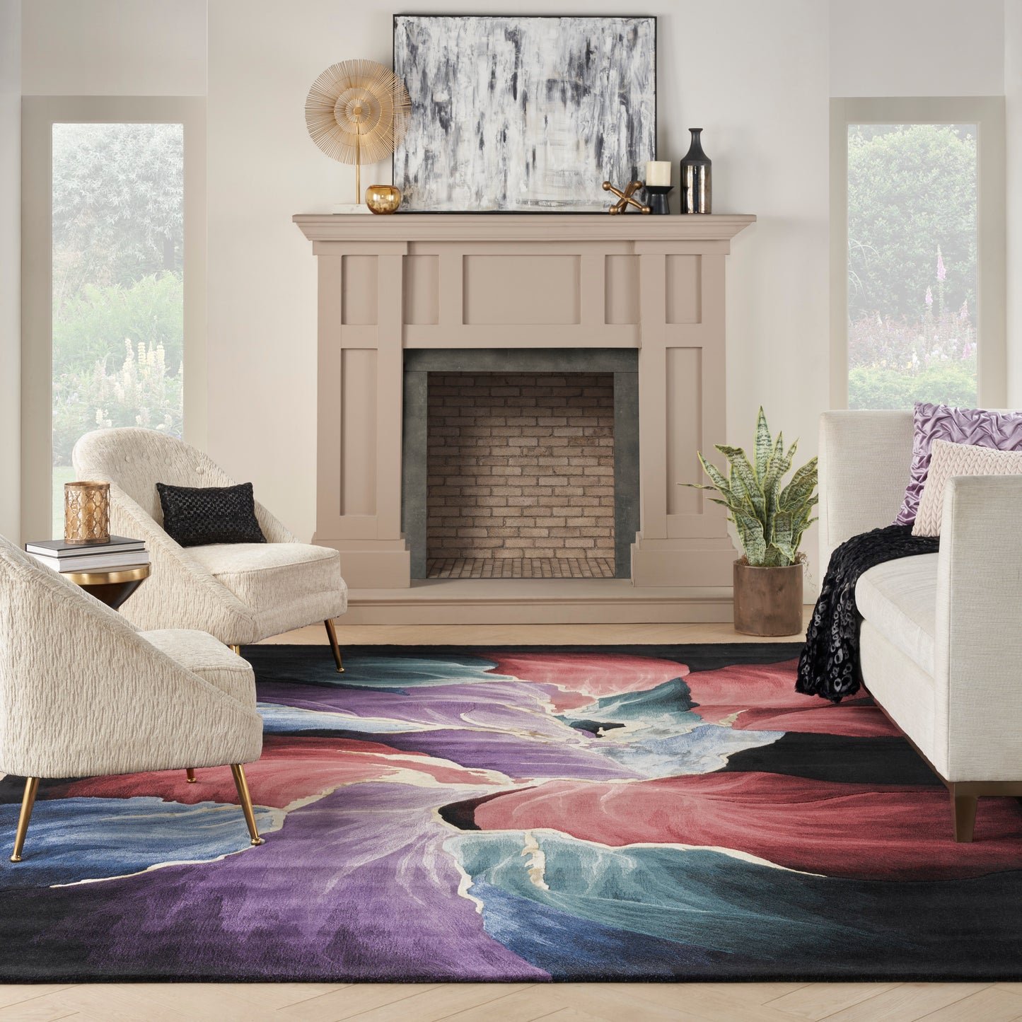 Nourison Prismatic 8'6" x 11'6" Black Modern Indoor Rug