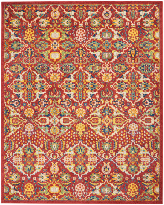 Nourison Allur 7'10" x 9'10" Red Multicolor Bohemian Indoor Rug